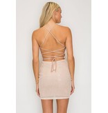LOVESOME Spaghetti strap v-neck beaded fitted short gown CD2655485