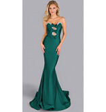 JESSICA ANGEL Strapless beaded cutout bow fitted gown JA2644