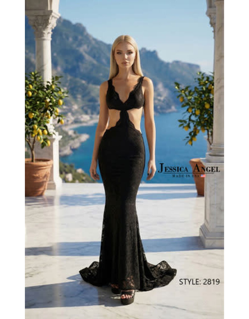 JESSICA ANGEL Tank lace cut out fitted gown JA2819