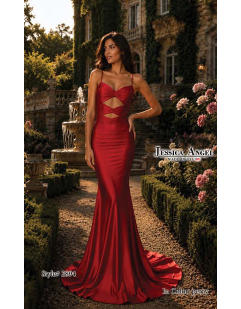 JESSICA ANGEL Spaghetti strap front cut out fit n flare lace up back JA2894