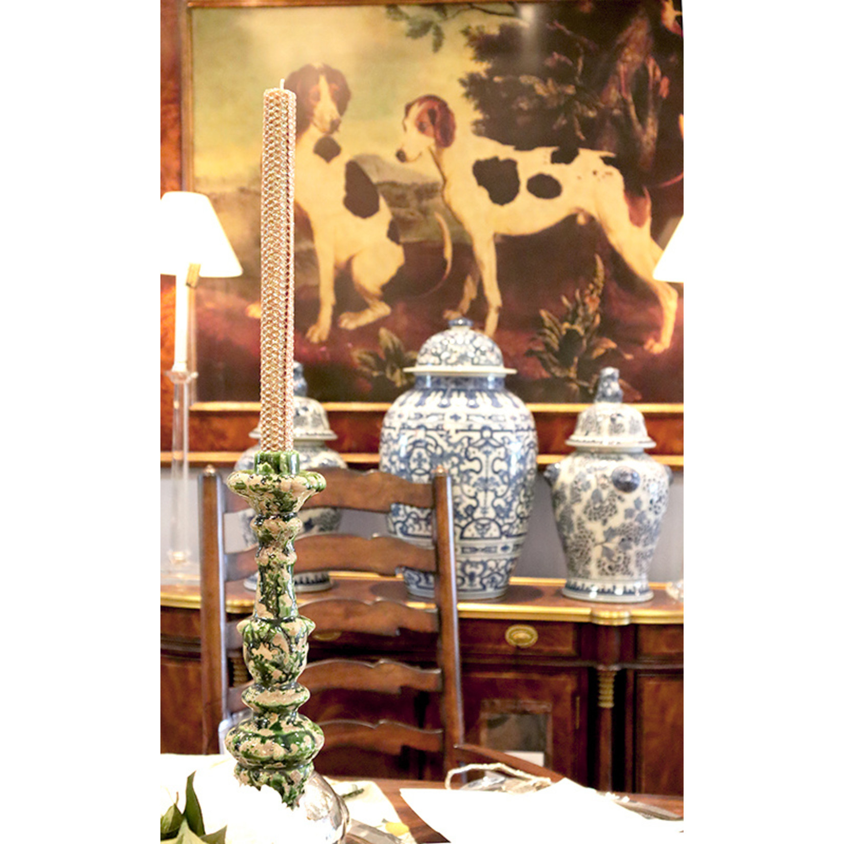 David Michael Candlestick 19" Pompei Green