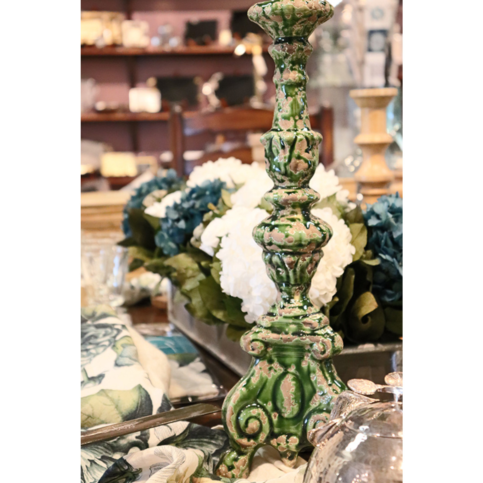 David Michael Candlestick 19" Pompei Green