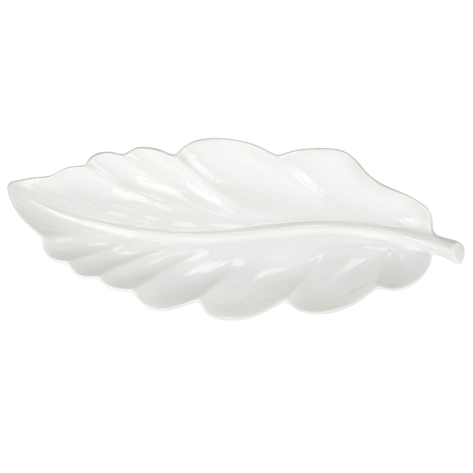 Vietri Foliage White Ash Leaf Long Platter