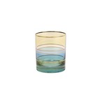 Vietri Regalia Deco Green Double Old Fashioned Glass