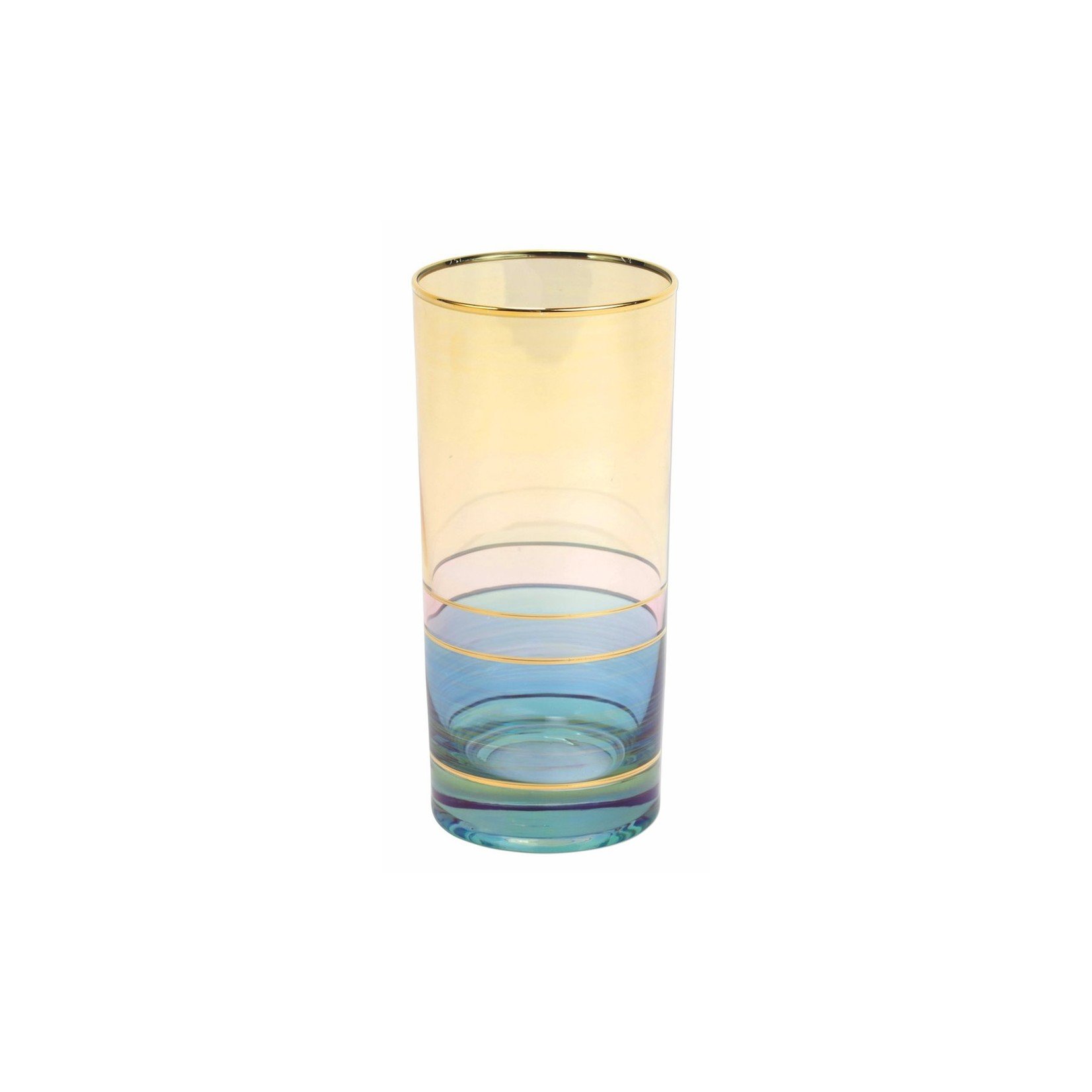 Vietri Regalia Deco Green Highball Glass