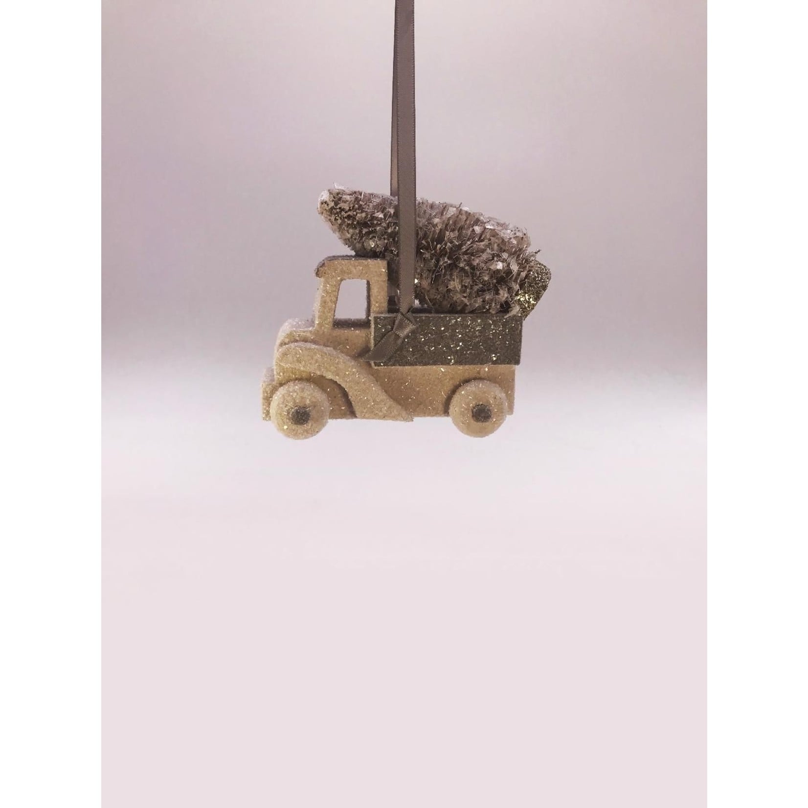 Sherri's Designs Truck with Tree Dove White Glitter Ornament