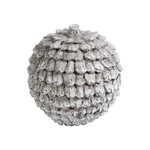 Zodax Grey Round Wooden Pinecone Ornament 6"