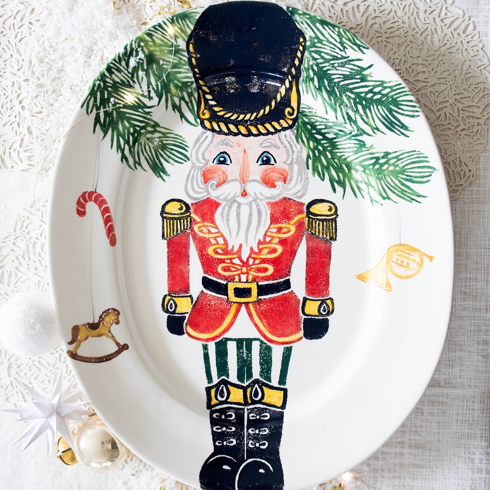 Vietri Nutcrackers Large Oval Plate