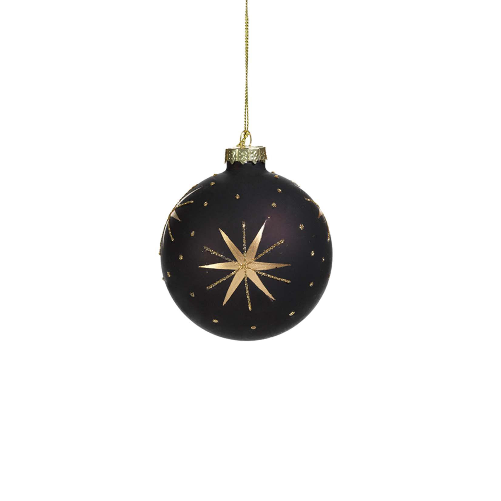 Zodax Gold and Black Star Ornament 3"