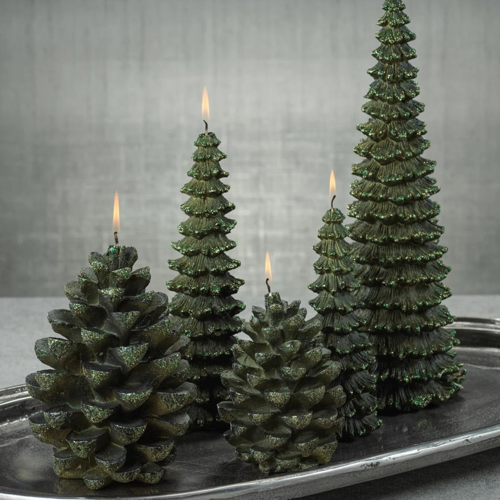 Zodax Green Pinecone Candle 7"