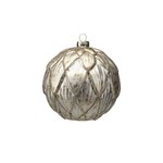 Zodax Antique Leaf Gold & Pearl Christmas Ornament 4"