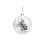 Zodax Round Ornament with Pine Needle 4"