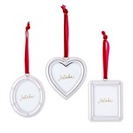 Juliska Berry & Thread Silver Metal Frame Ornaments Set of 3