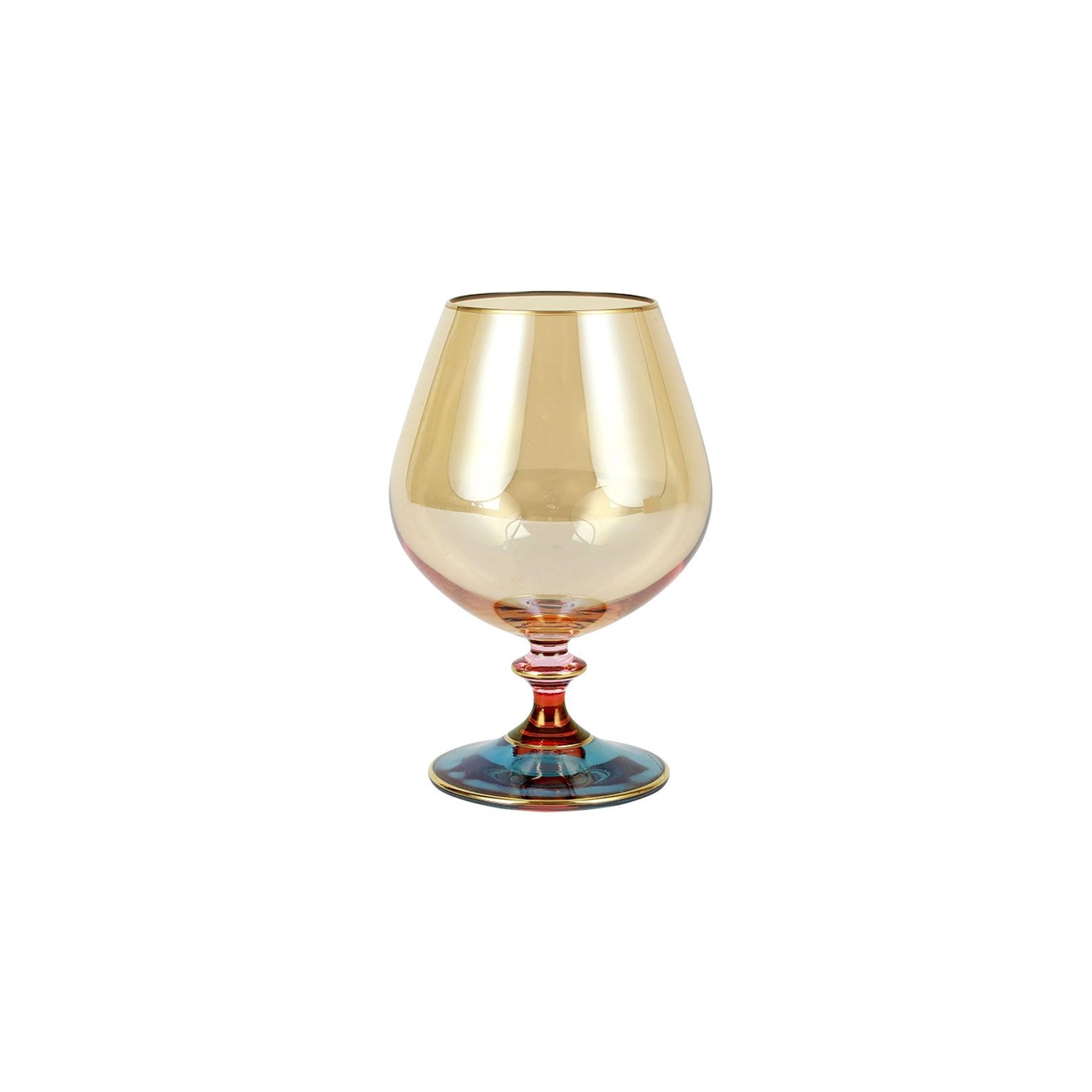 Vietri Regalia Deco Blue Brandy Snifter Glass