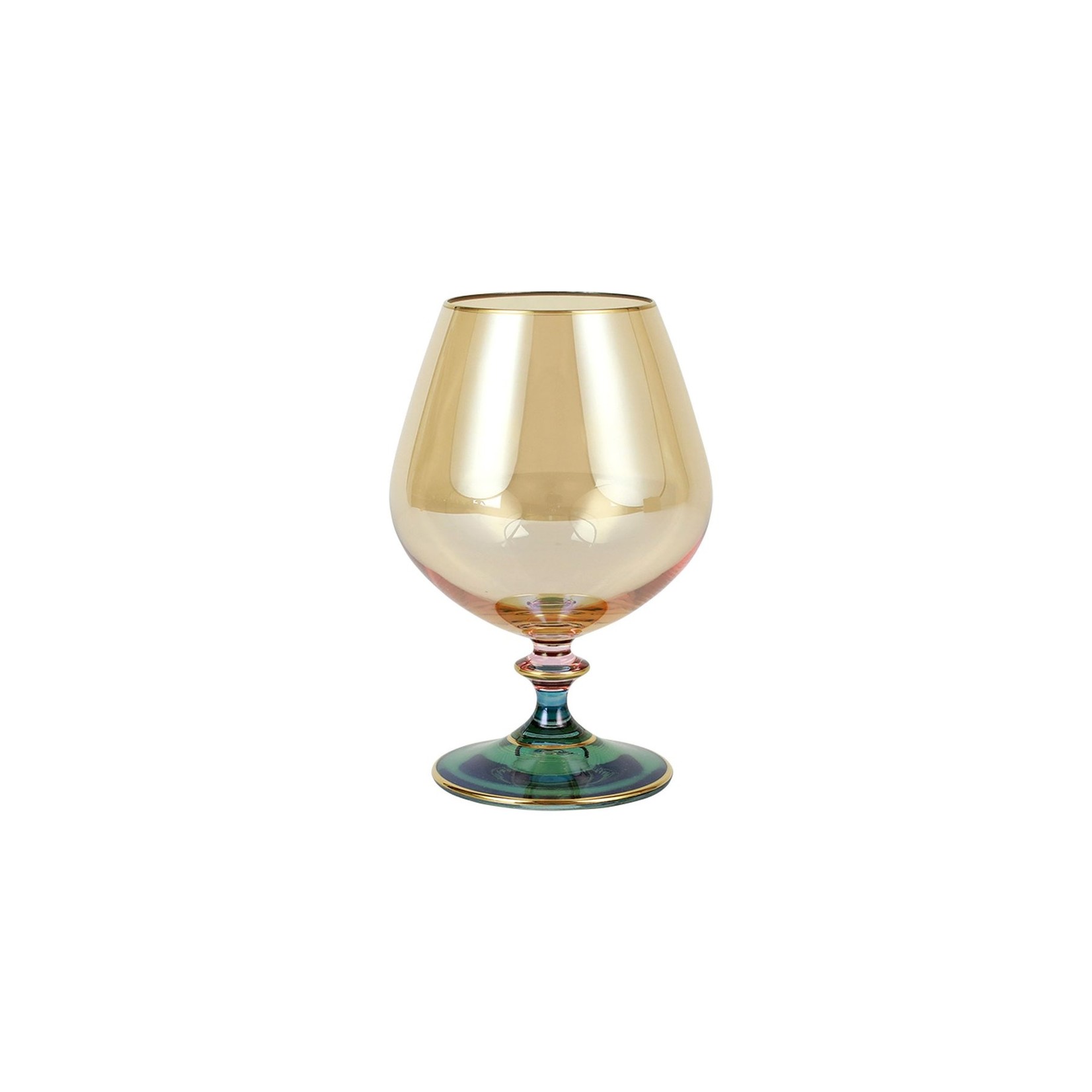 Vietri Regalia Deco Green Brandy Snifter Glass