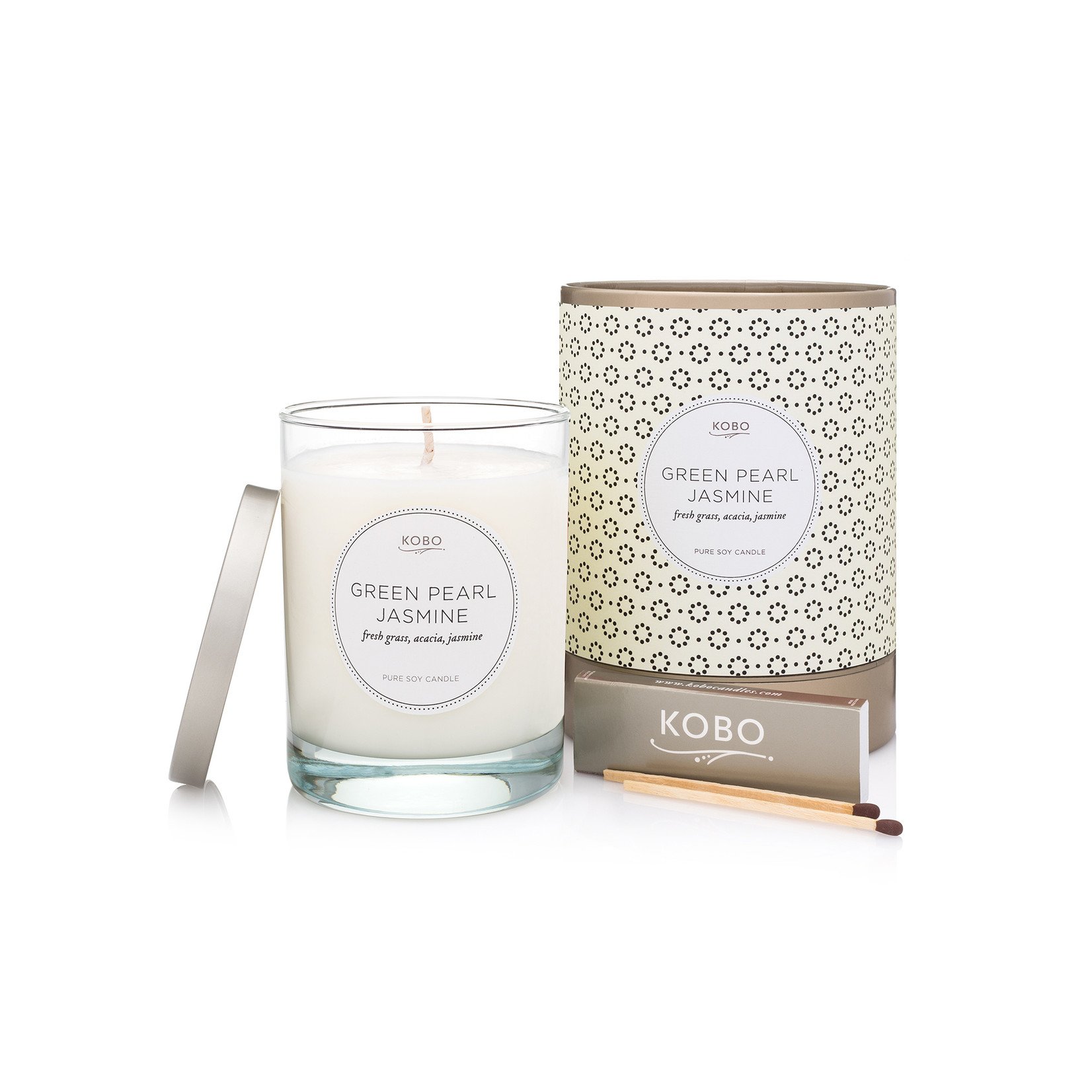 Kobo Green Pearl Jasmine Candle