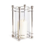 Napa Home and Garden Lauren Silver & Glass Hurricane Candleholder - Small