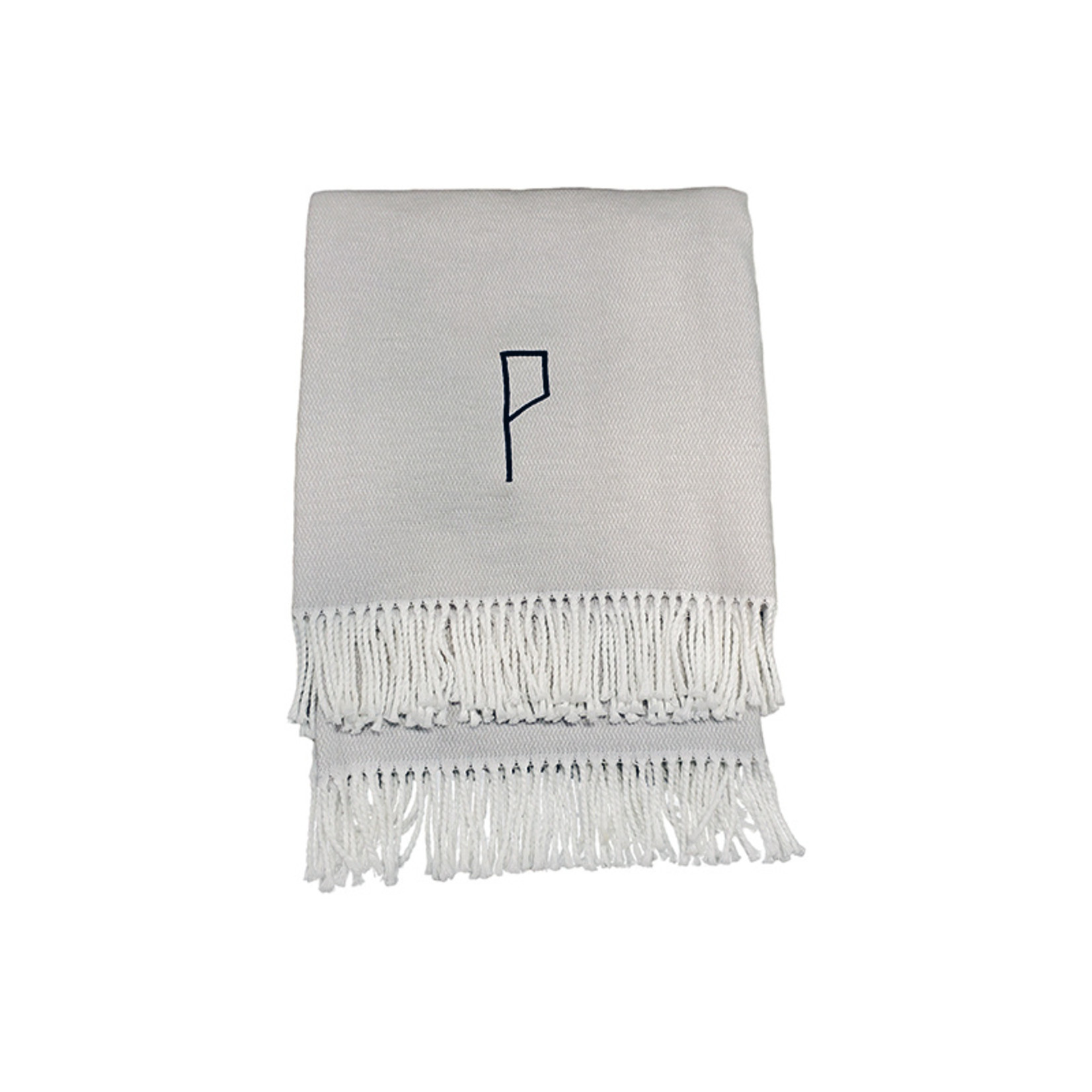 Matouk Monogram Pezzo Throw Blanket