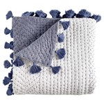 John Robshaw Textiles Sahati Handstitched Indigo Throw