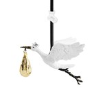 Michael Aram Gold & White Metallic Stork Ornament