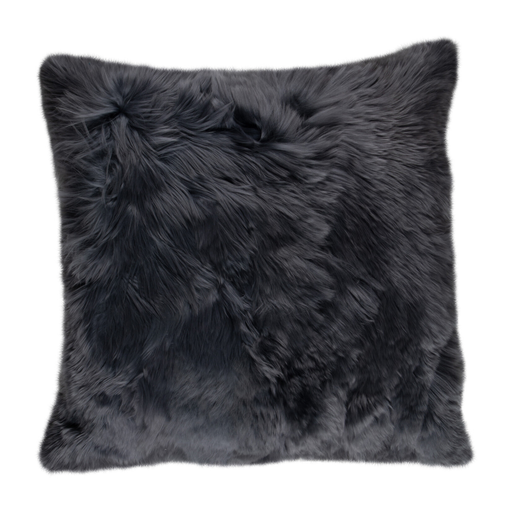 Gabby Alpaca Gray Throw Pillow with Feather Insert 22x22
