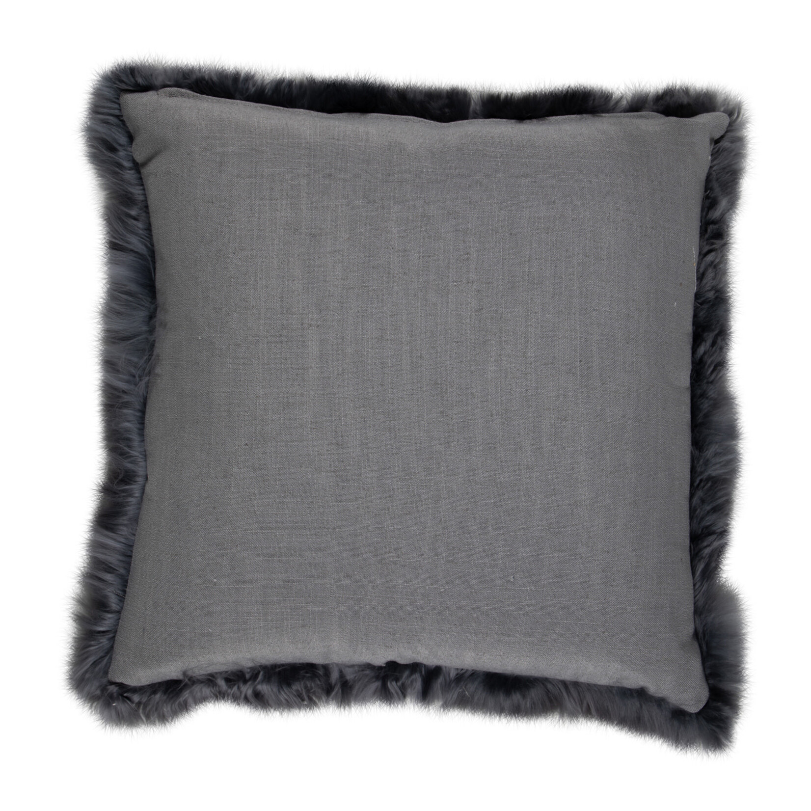 Gabby Alpaca Gray Throw Pillow with Feather Insert 22x22