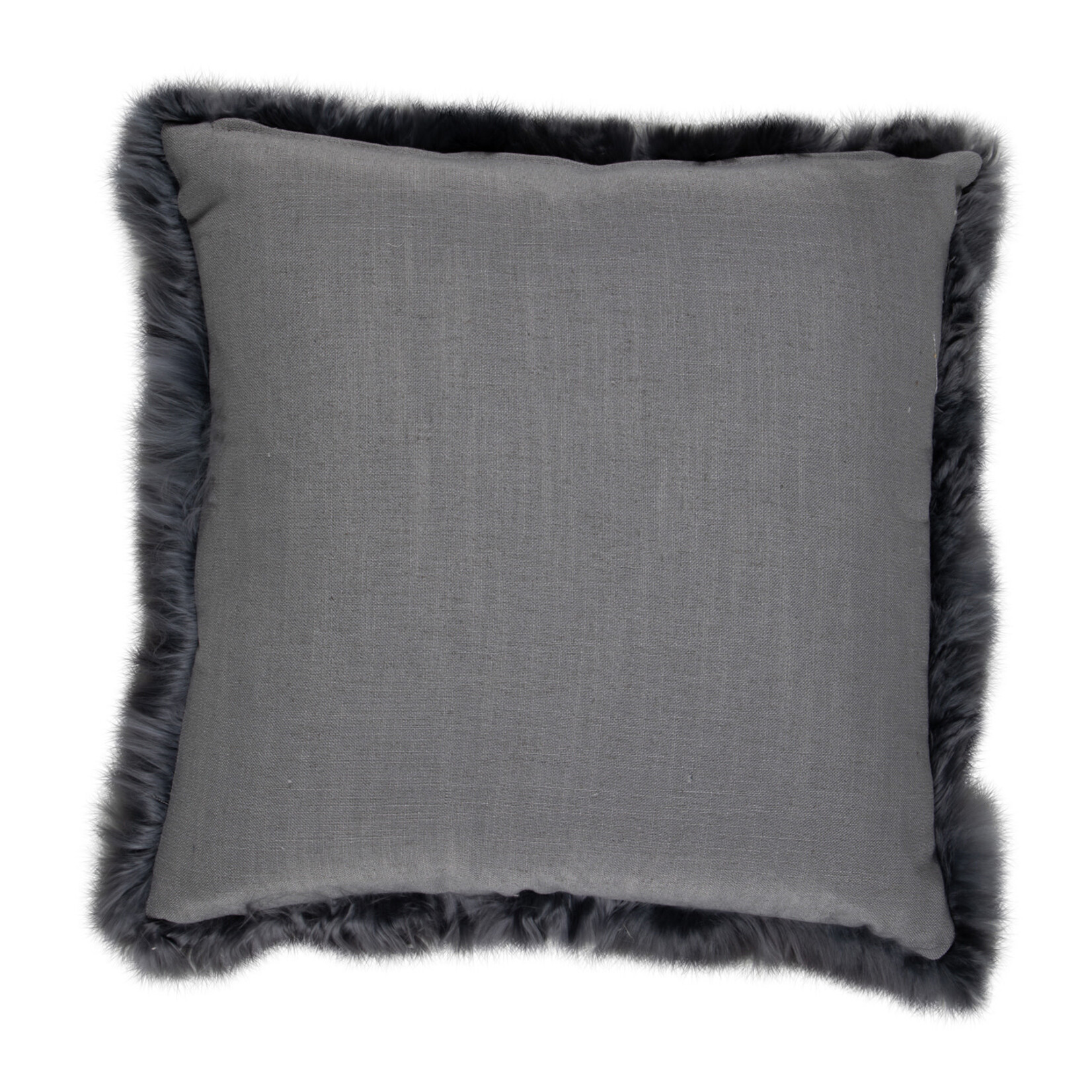 Gabby Alpaca Pillow with Feather Insert 22x22 Gray