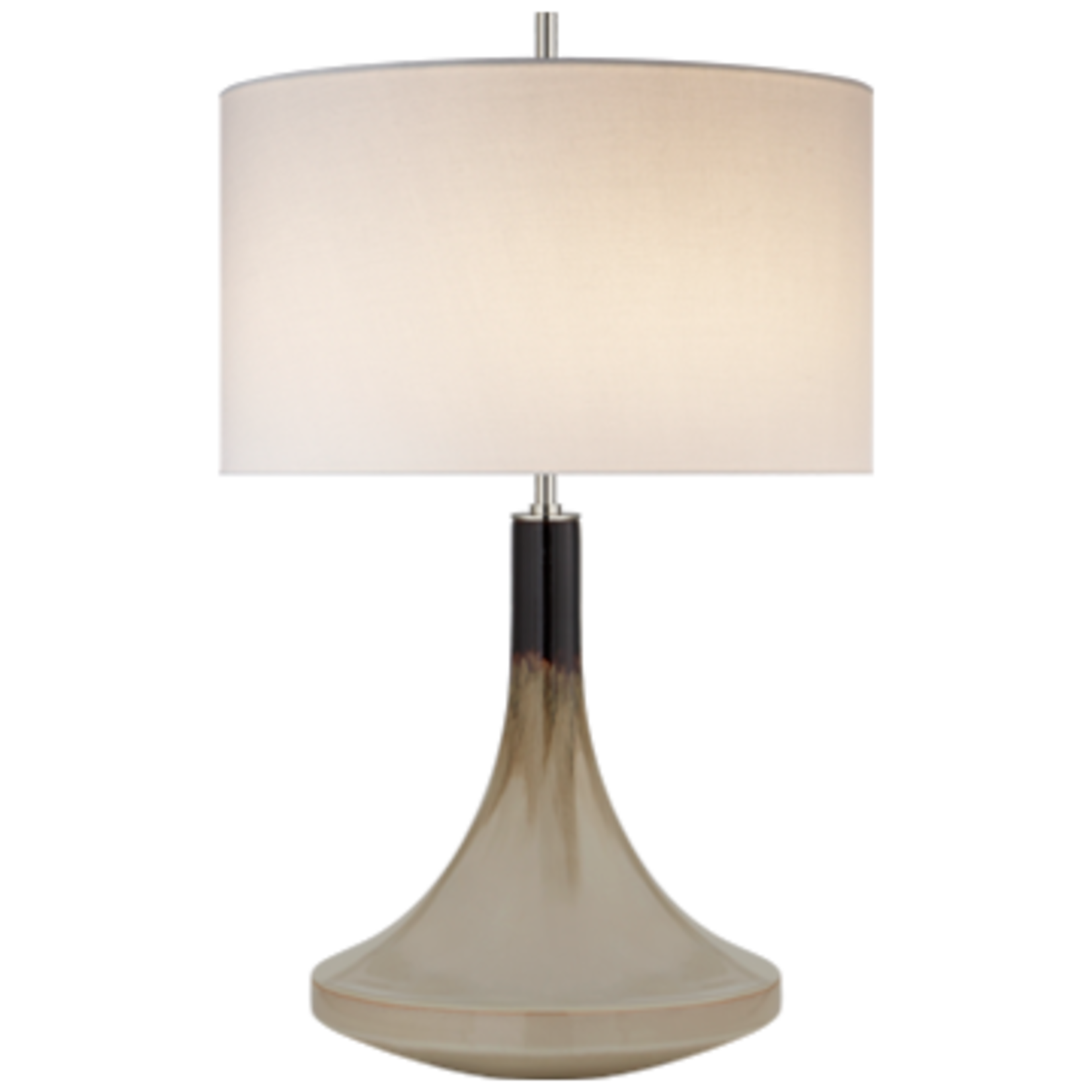 Visual Comfort Minola Medium Table Lamp in Cascading Mocha with Linen Shade