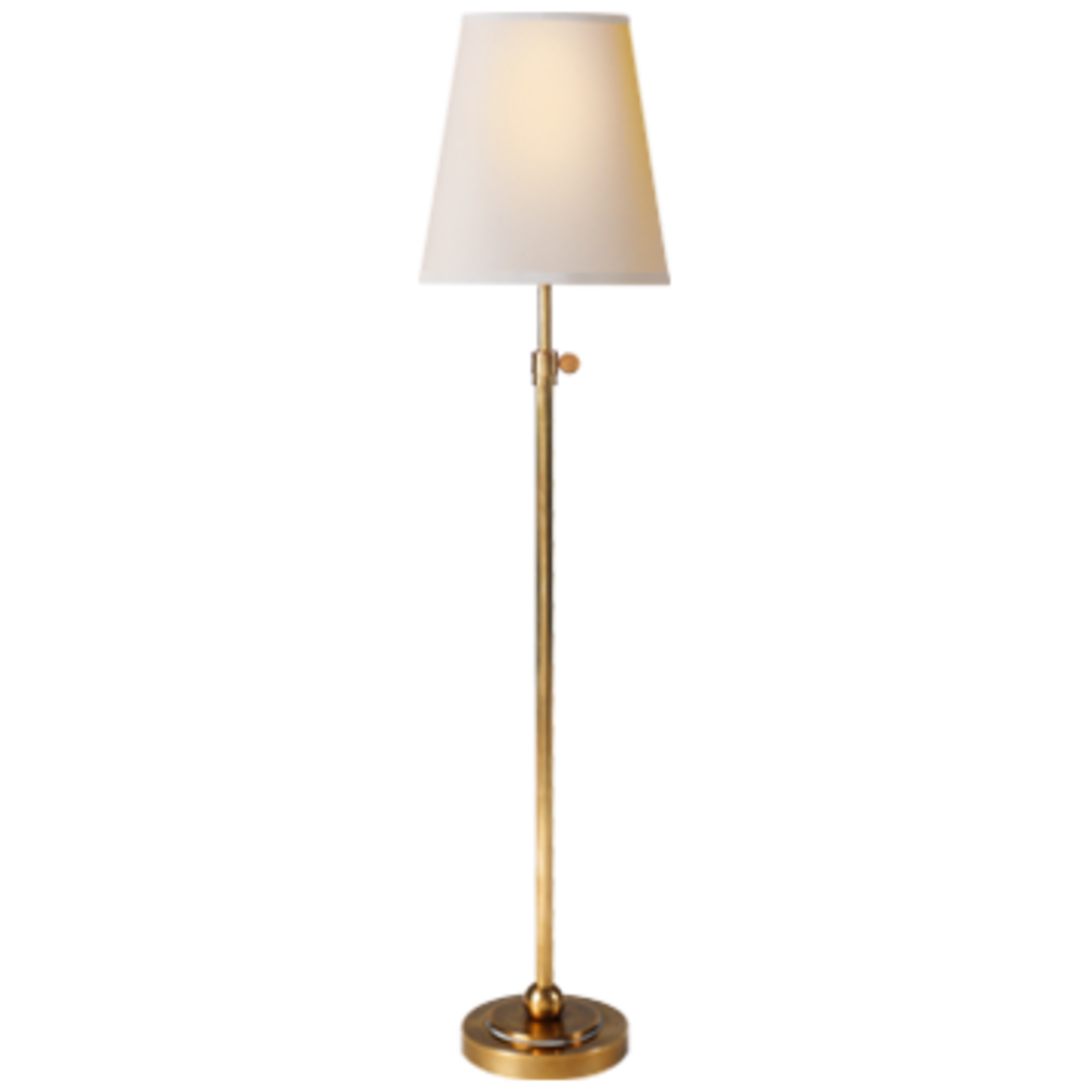 Visual Comfort Bryant Table Lamp in Hand-Rubbed Antique Brass with Natural Paper Shade