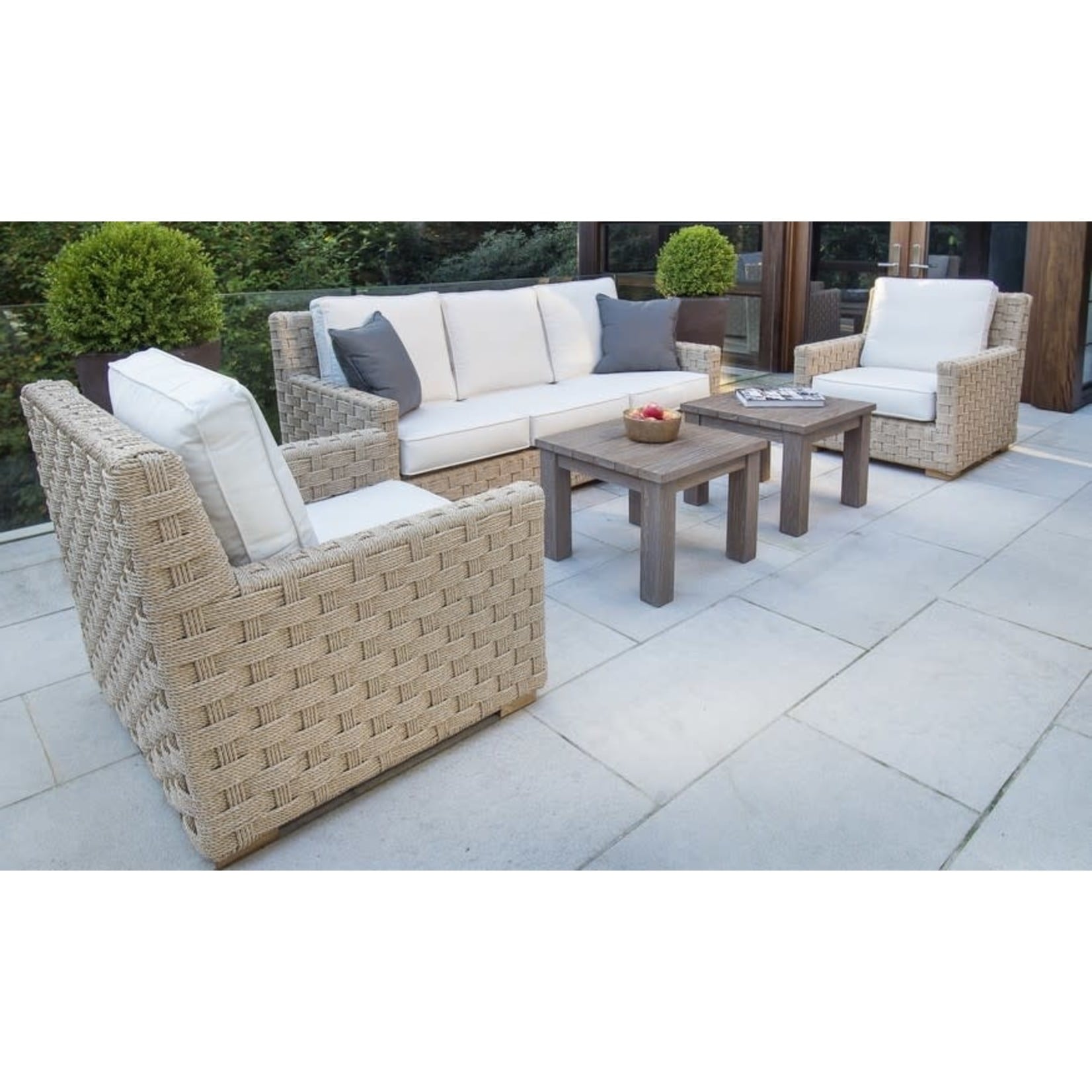 Kingsley Bate St. Barts Outdoor Hemp Armchair with Oat Cushion