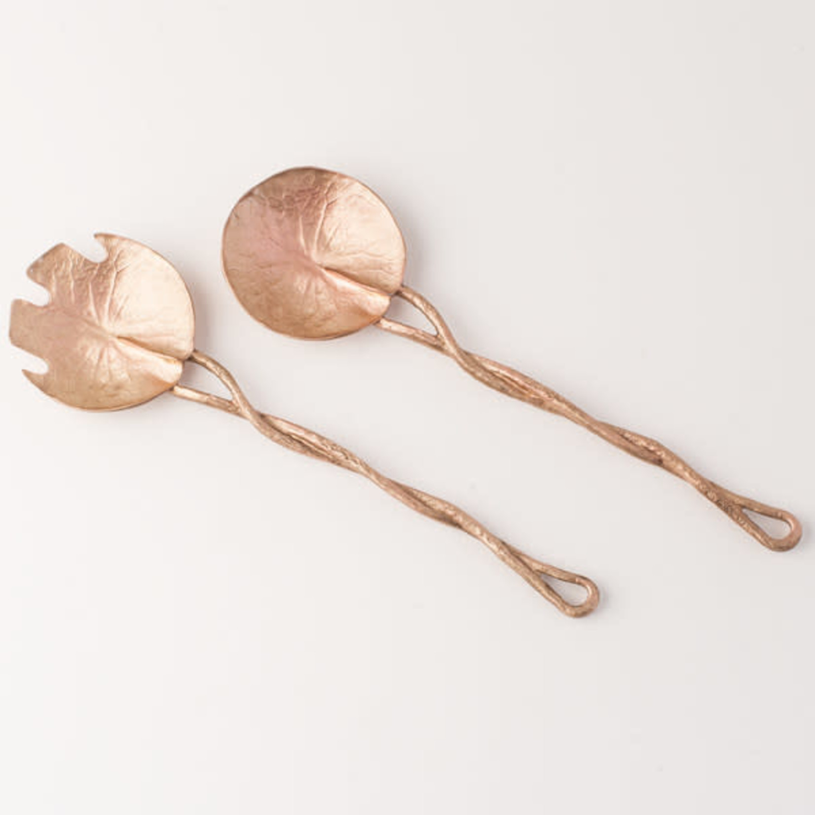 Table Art Water Lily Handmade Serving Utensils - Set of 2