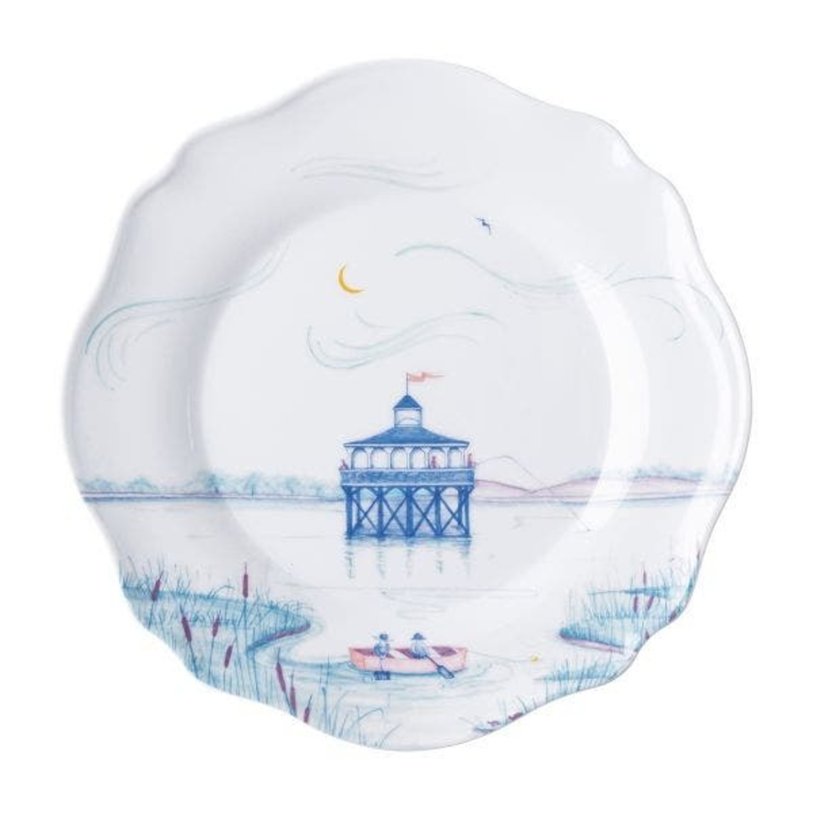 Juliska Country Estate Seaside White & Blue Melamine Salad Plate Set of 4