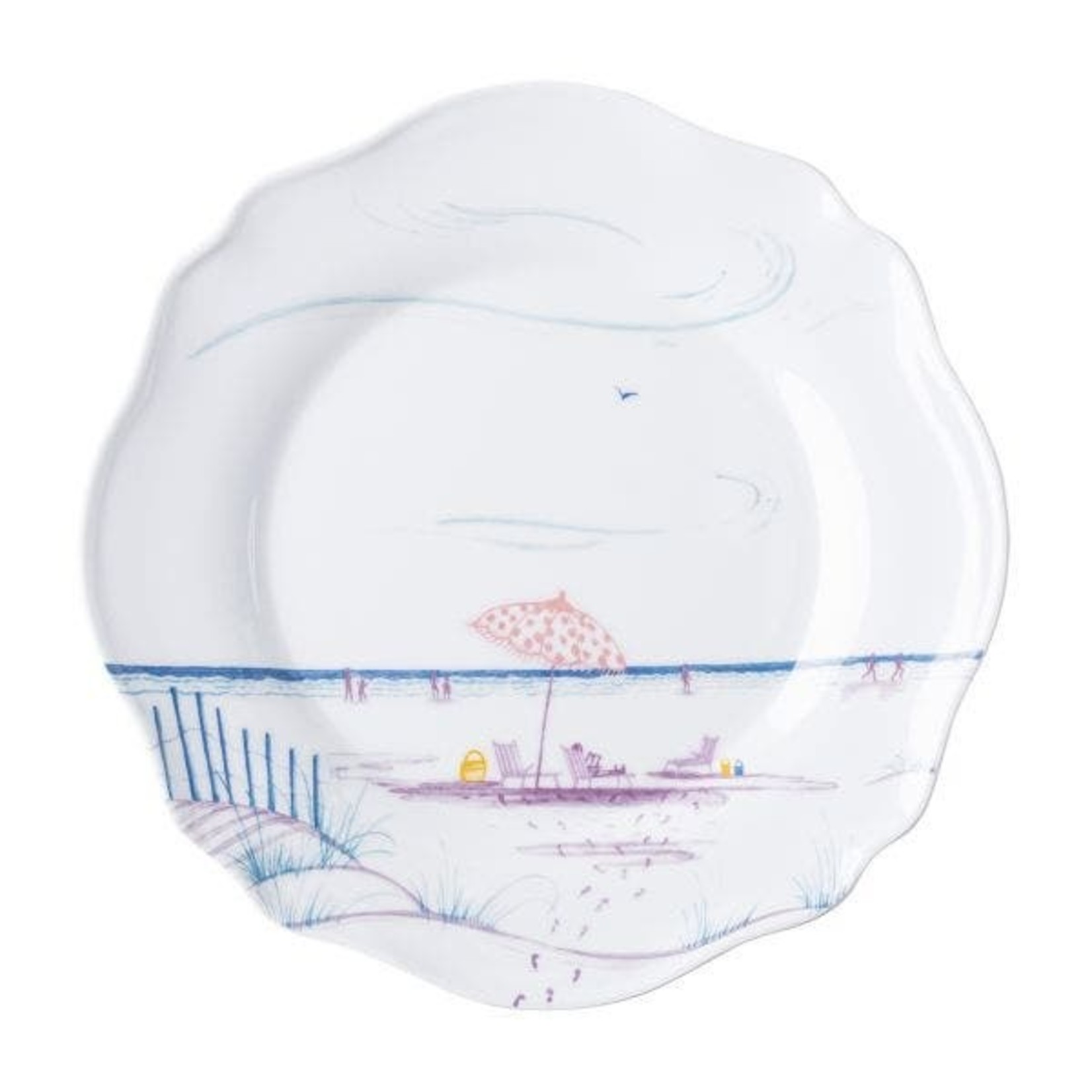 Juliska Country Estate Seaside White & Blue Melamine Salad Plate Set of 4
