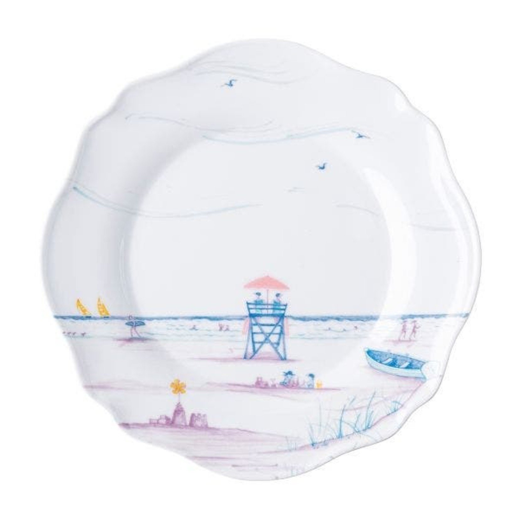 Juliska Country Estate Seaside White & Pastel Melamine Salad Plate Set of 4