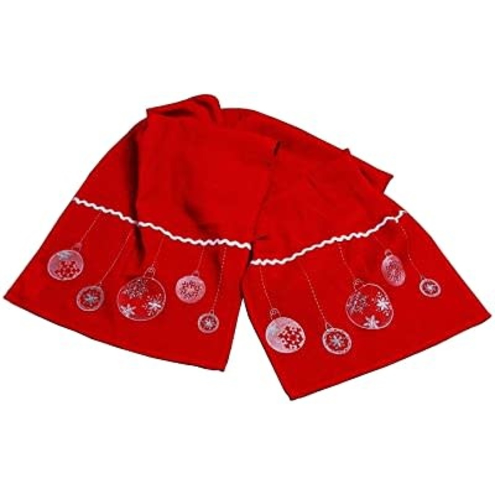 Saro Trading Company Red Ornament Tablecloth Runner