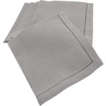 Saro Trading Company Grey Hemstitched Dinner Napkin