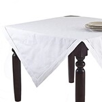 Saro Trading Company White Hemstitched Tablecloth 90" Square