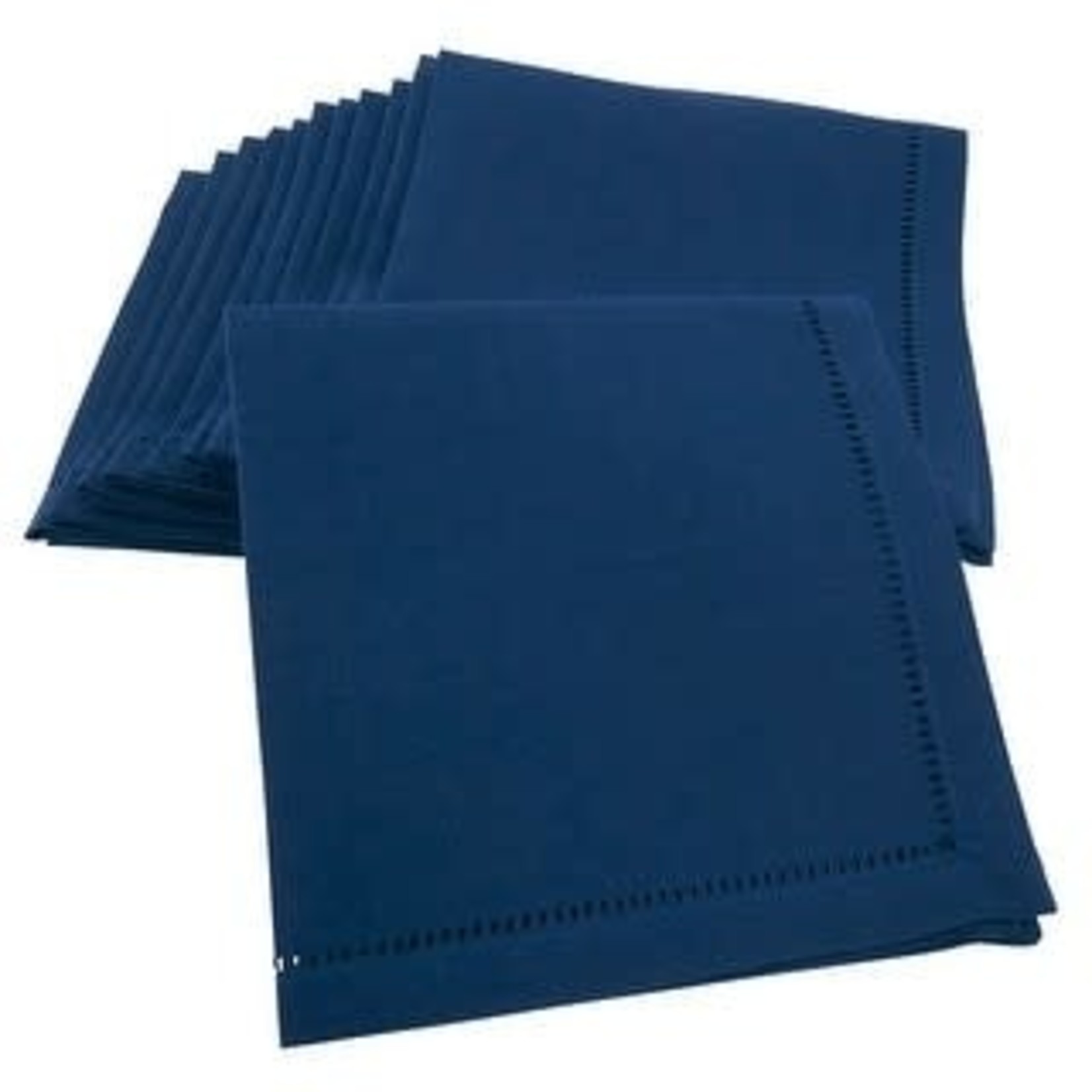 Saro Trading Company Navy Blue Hemstitched Dinner Napkin