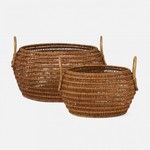 Pigeon and Poodle Aneta Natural Rattan Baskets Set Of 2