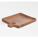 Texxture Chiku Teak Wood Platter with Thumb Cavity