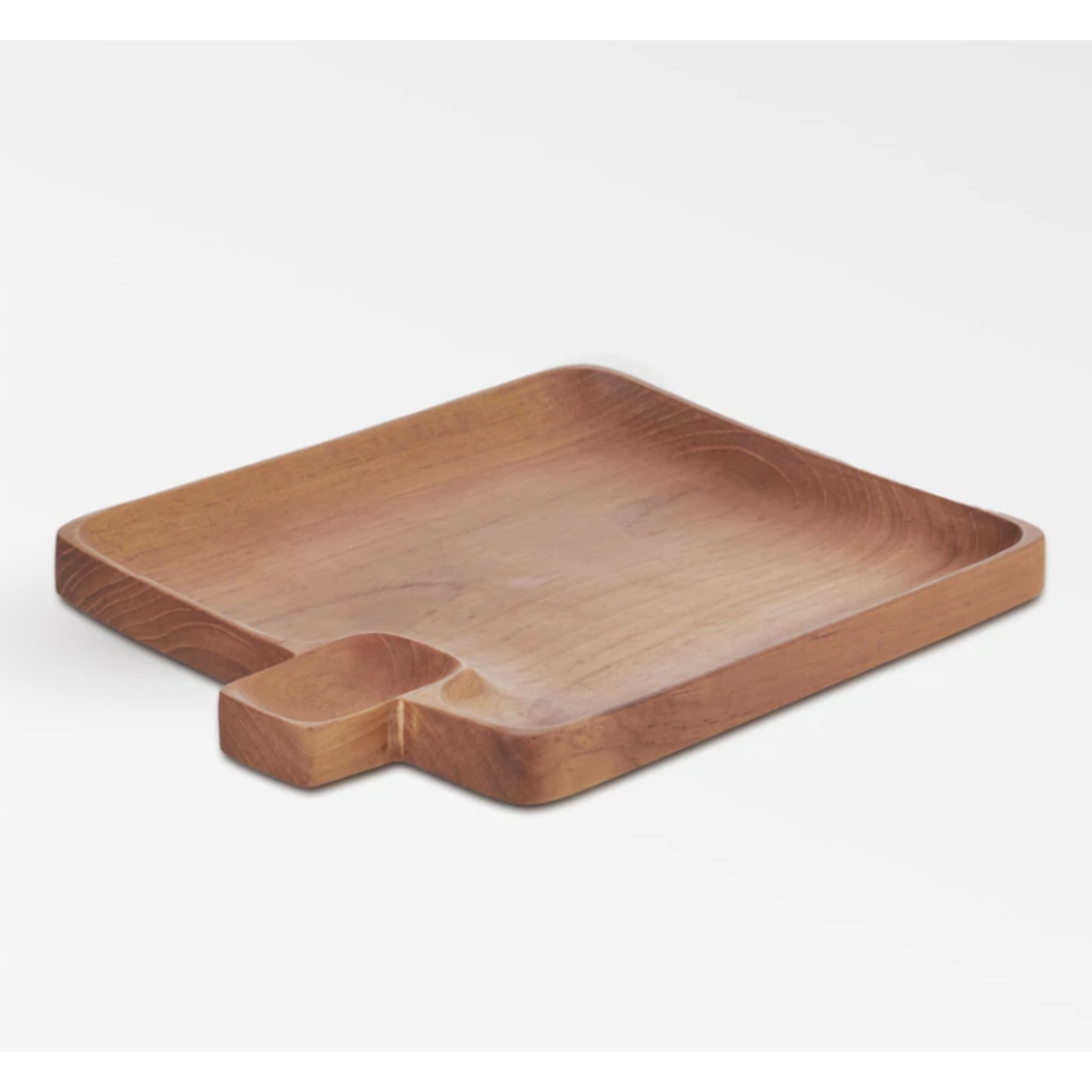 Texxture Chiku Teak Platter with Thumb Cavity