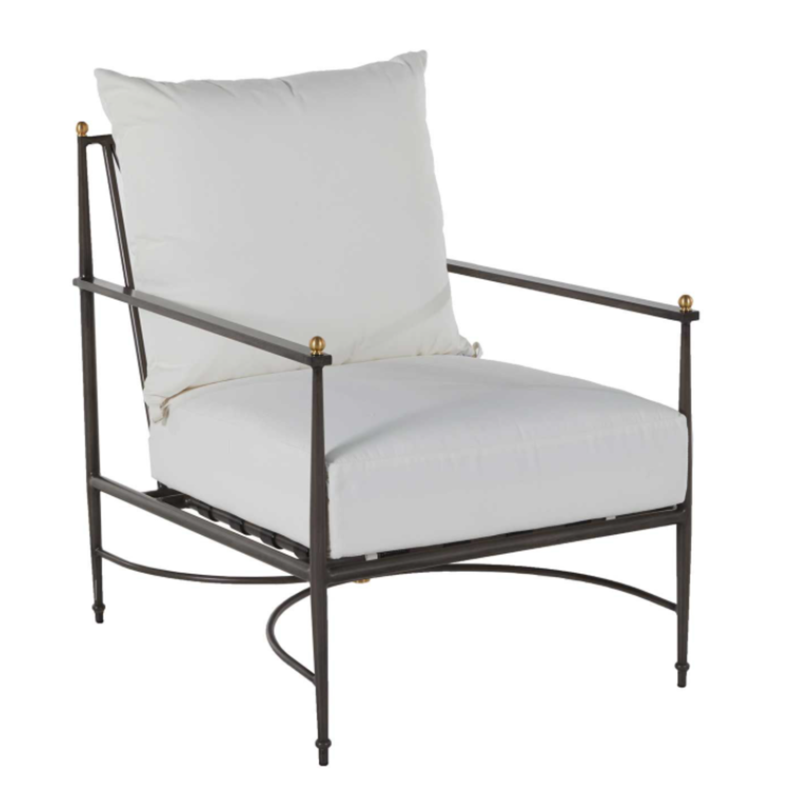 Summer Classics Roma Aluminum Outdoor Lounge Chair & White Cushion