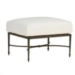 Summer Classics Roma Aluminum Outdoor Ottoman & White Cushion