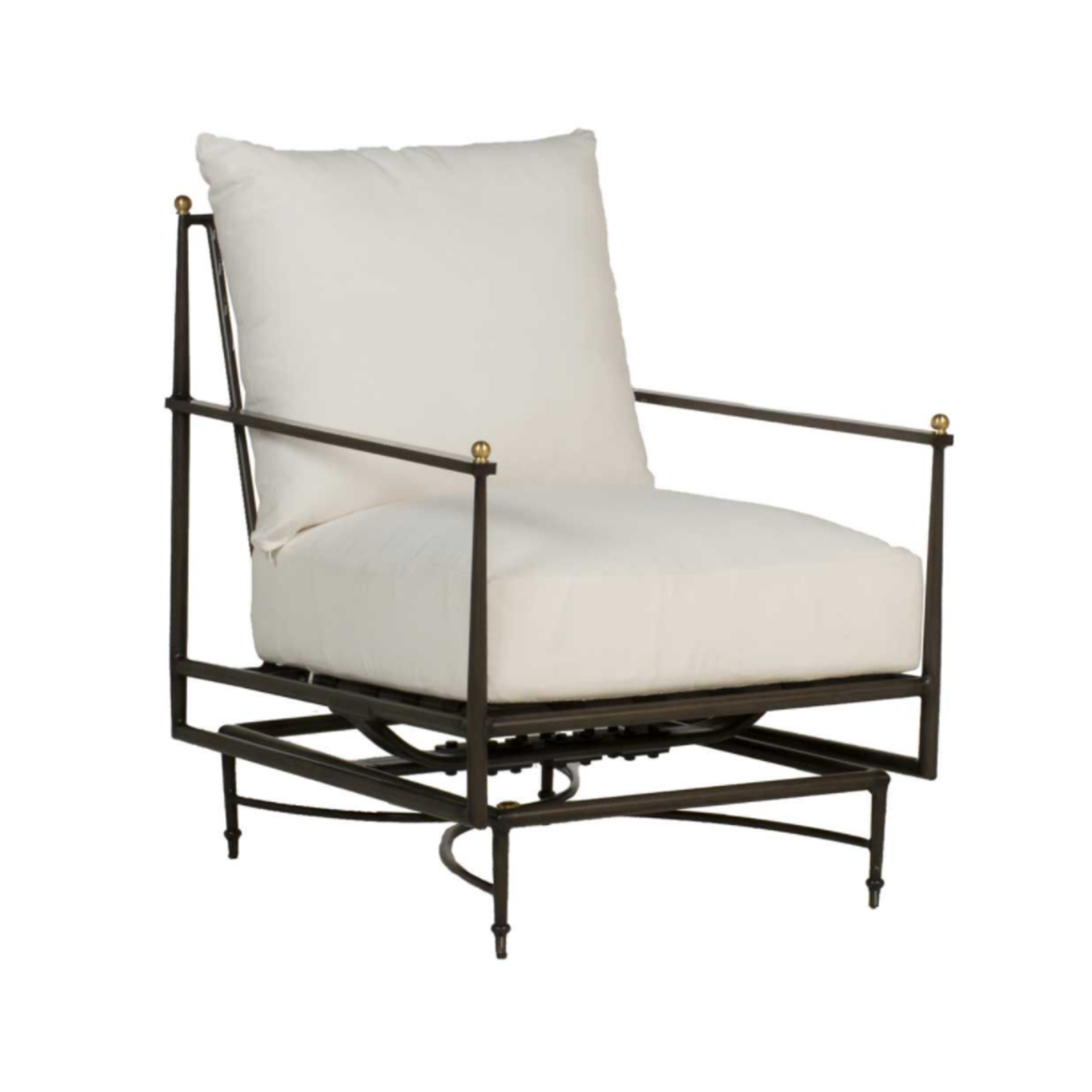 Summer Classics Roma Aluminum Outdoor Spring Lounge Chair & White Cushion