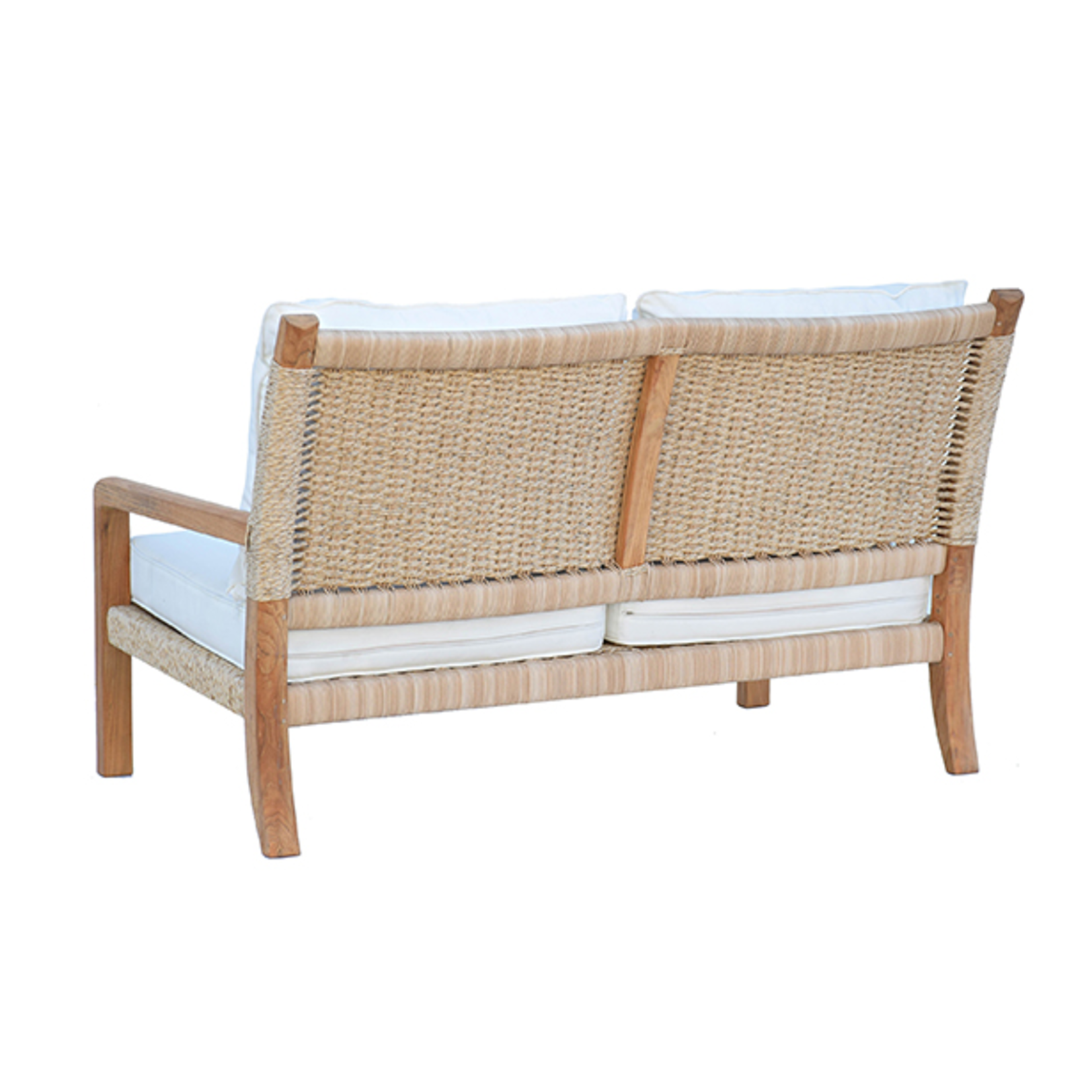 Kingsley Bate Hudson Outdoor Teak Settee Bench with Cushions