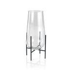 Zodax Salema Glass Vase Hurricane on Metal Stand - Large