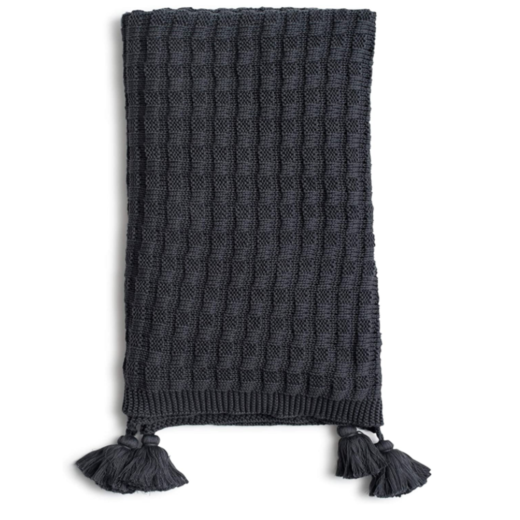 Zestt Organics Abrams Knit Charcoal Throw Blanket