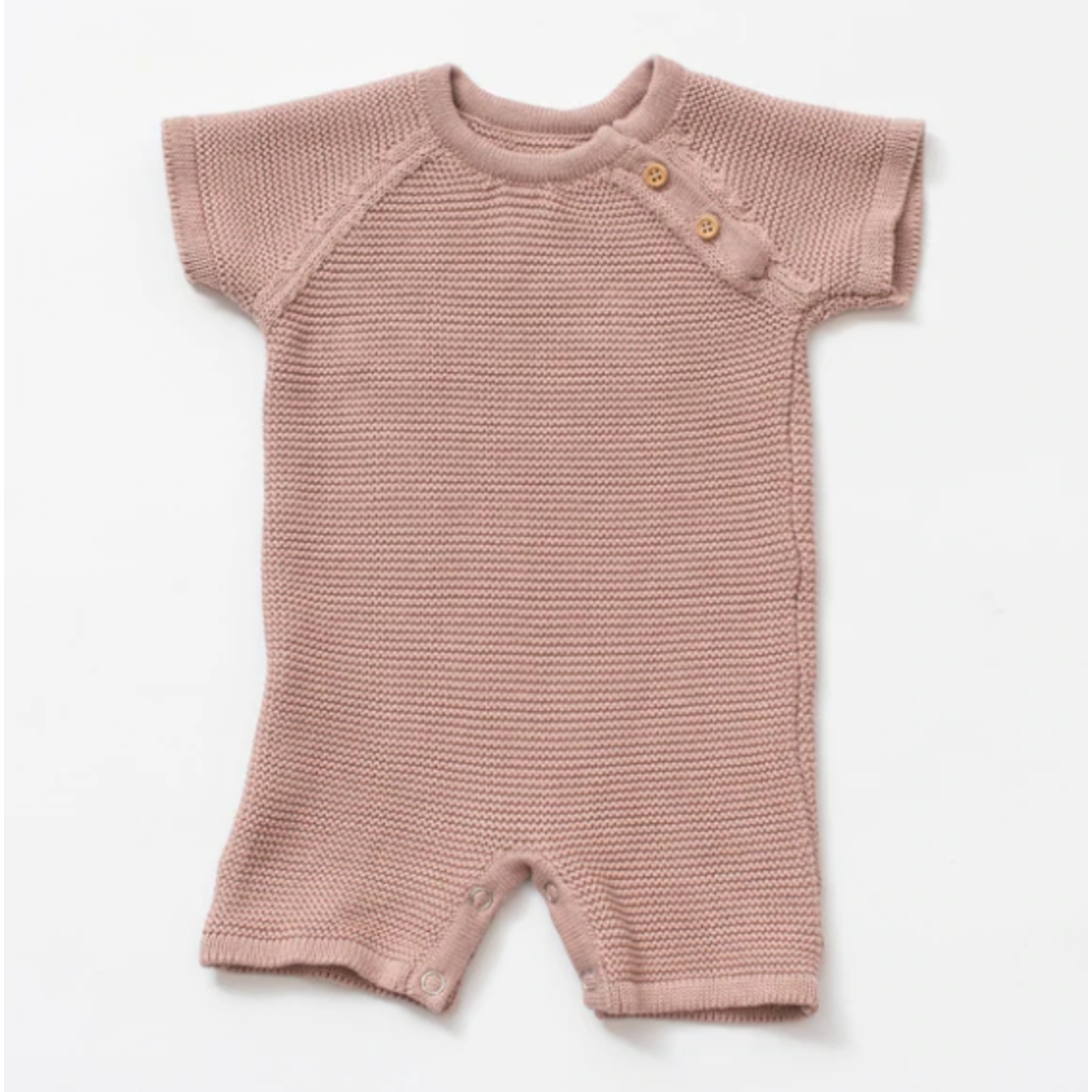 Zestt Organics Knit Baby Romper Berry 6-12M