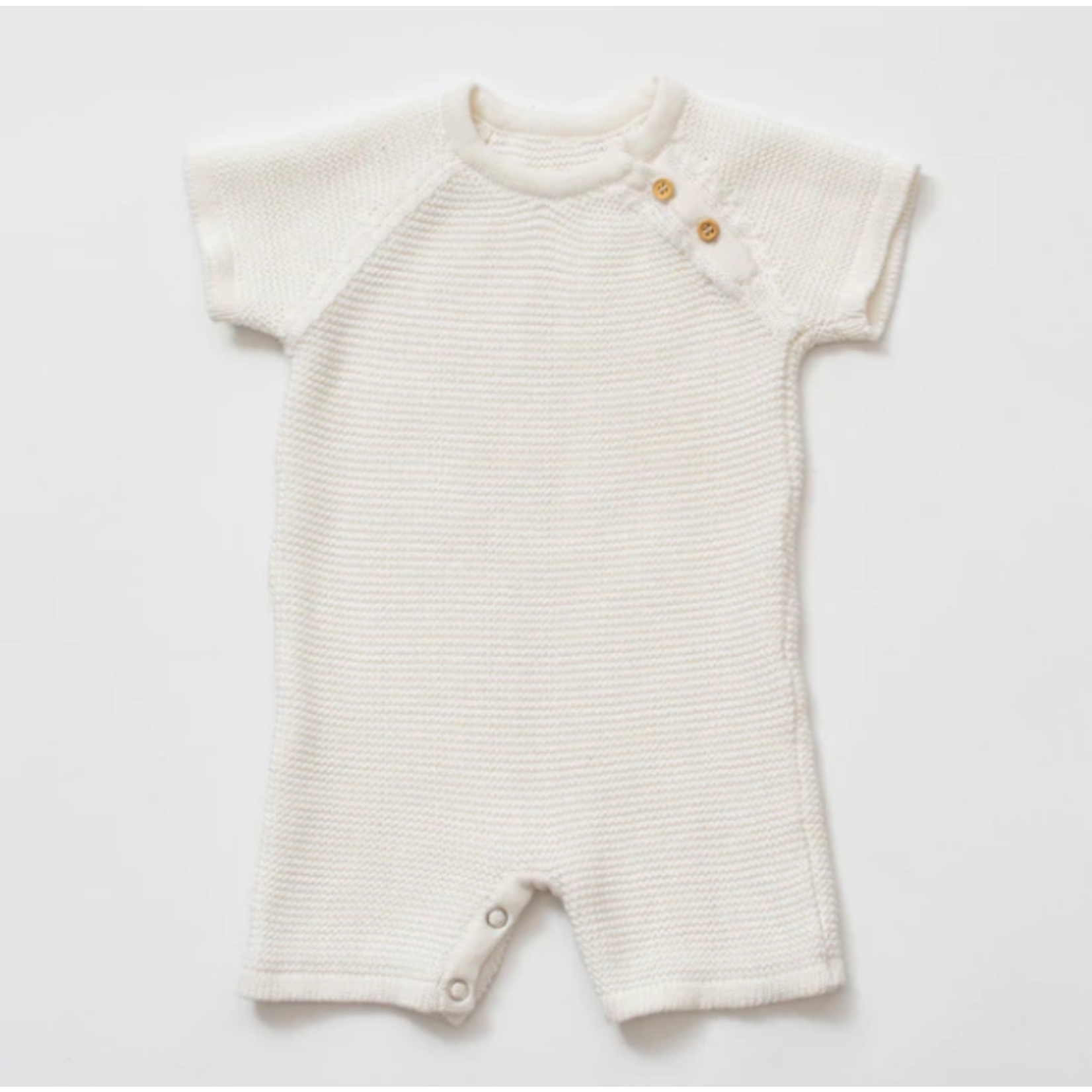 Zestt Organics Knit Baby Romper White 0-6M
