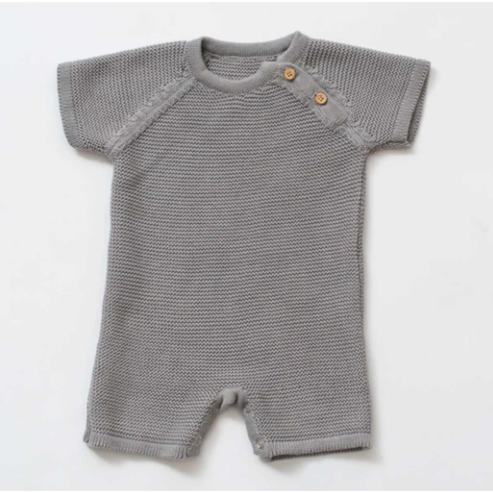 Zestt LLC Knit Baby Romper-Gray 6-12M